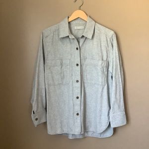 Everlane gray organic cotton flannel shirt